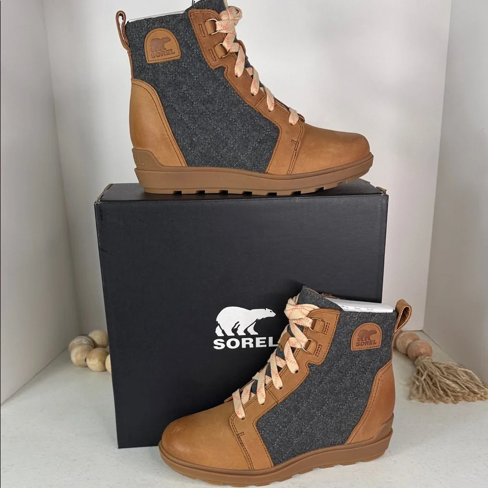 Sorel Women's Evie II NW Lace Boots - Velvet Tan, Gum 10 - Size 9